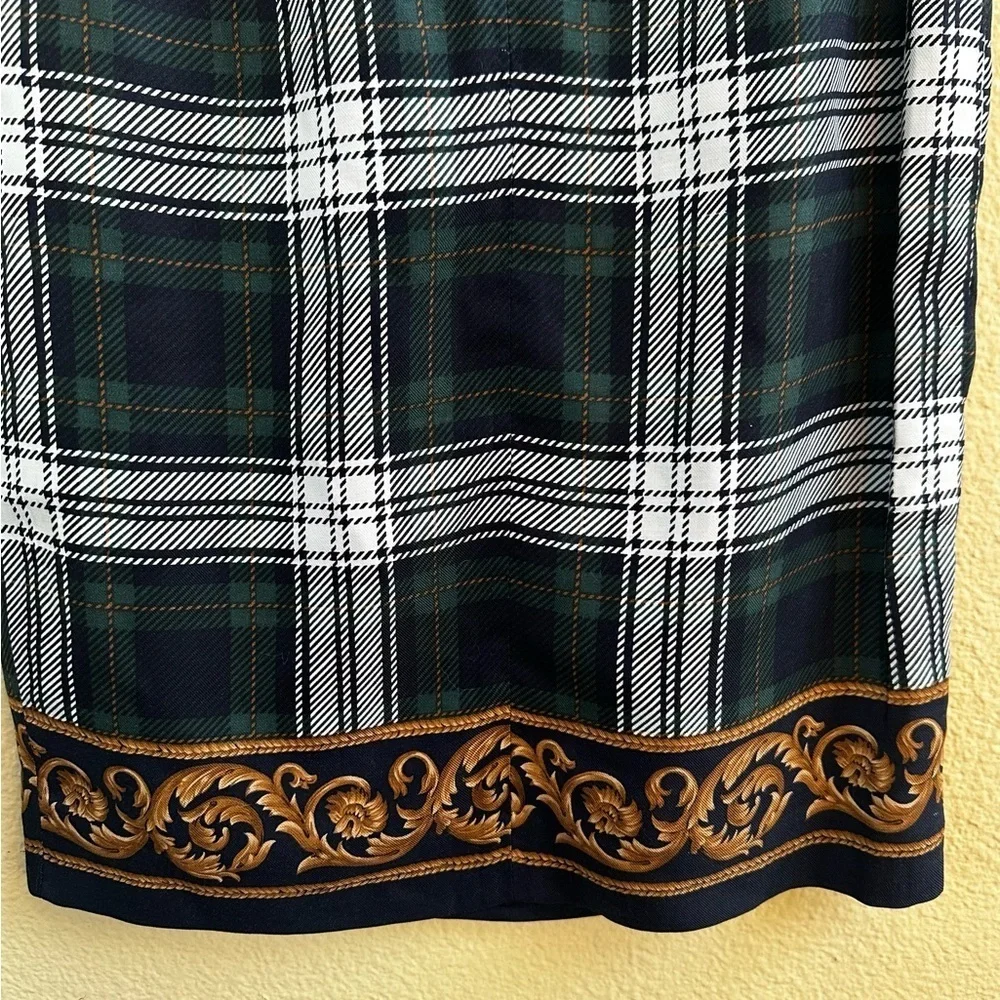 Brooks Brothers Tartan Plaid Wrap Style Skirt with Baroque Trim Size 4 EUC! - Picture 4 of 5